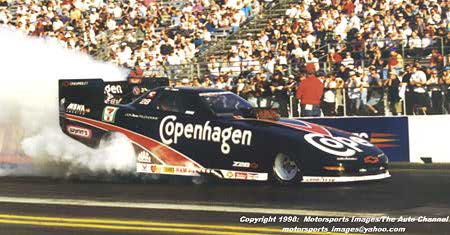 1997 – Snake signs Ron Capps to drive his Copenhagen Funny Car to NHRA Rookie of the Year